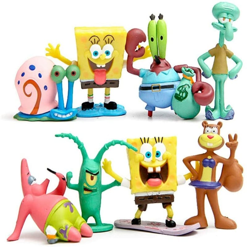 Juego De 8 Figuras De Bob Esponja Peques